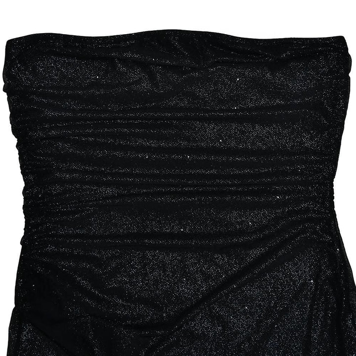 Slit ruched backless irregular tube maxi dress  | Festival Outfits Women