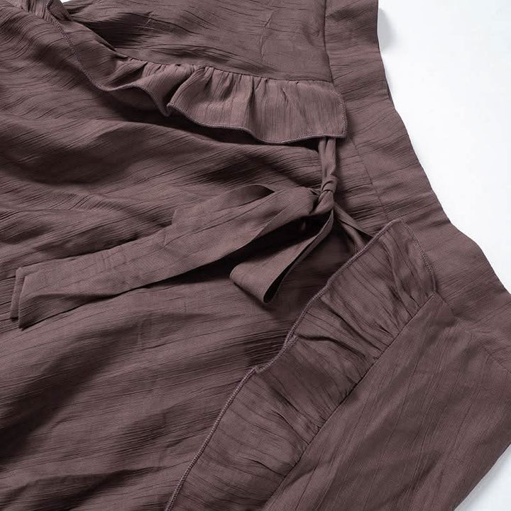 Ruffle knotted zip-up maxi skirt  | Festival Outfits Women