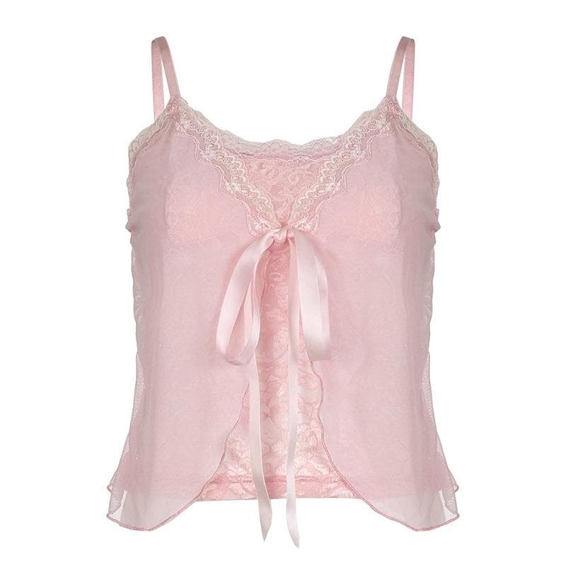 Ribbon ɗin da aka yi da lace patchwork ruffle mai ɗaure da sarƙoƙi | Kayan Biki na Mata