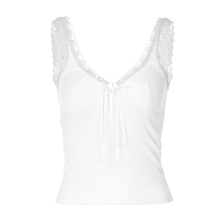 Lace hem self tie cami top  | Festival Outfits Women