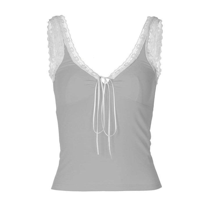 Lace hem self tie cami top  | Festival Outfits Women