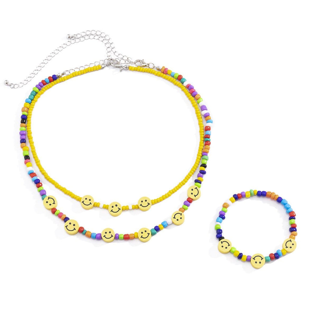 Multicolor beaded 3 pcs necklace  | Festival Outfits Women