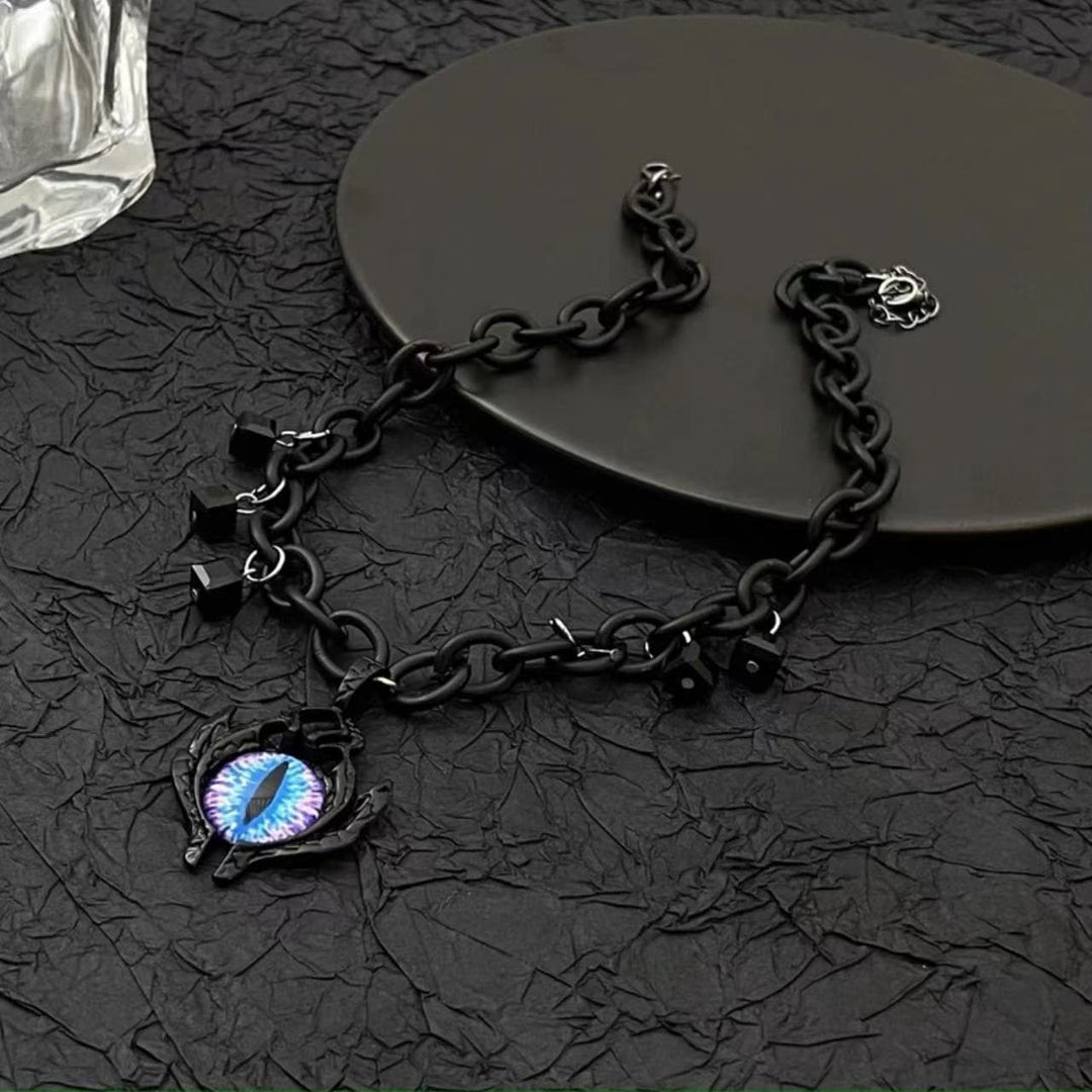 Eye pendant beaded o ring choker necklace  | Festival Outfits Women