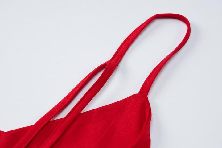 U neck ruched cross back cami jumpsuit  | Festival Outfits Women