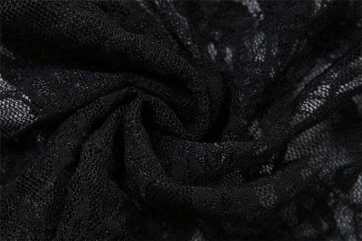 Lace see through gloves solid backless tube pant set-final-sale  | Festival Outfits Women