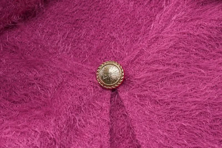 Textured button long sleeve gloves midi skirt set-final-sale  | Festival Outfits Women