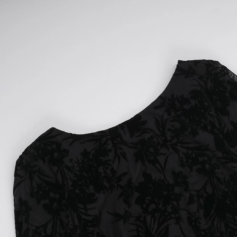 Round neck long sleeve self tie flower print maxi dress  | Festival Outfits Women