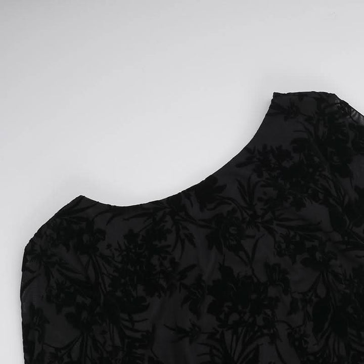 Round neck long sleeve self tie flower print maxi dress  | Festival Outfits Women