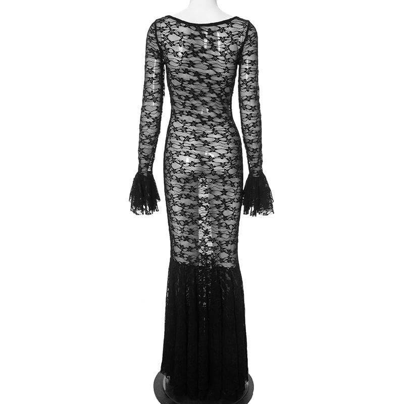 Riga mai dogon hannu mai lace mai kama da ruched | Kayan Biki na Mata