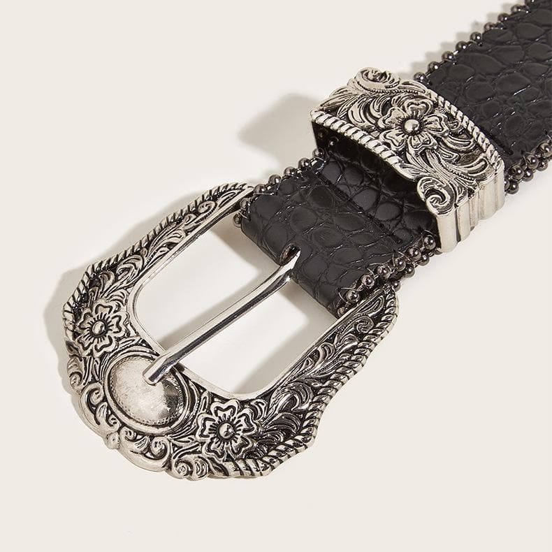 PU leather beaded adjustable belt  | Festival Outfits Women