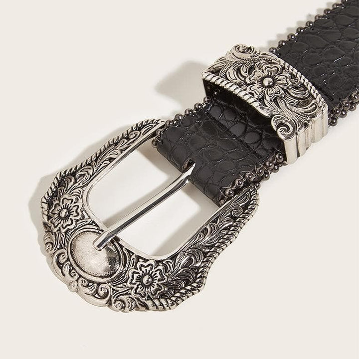 PU leather beaded adjustable belt  | Festival Outfits Women