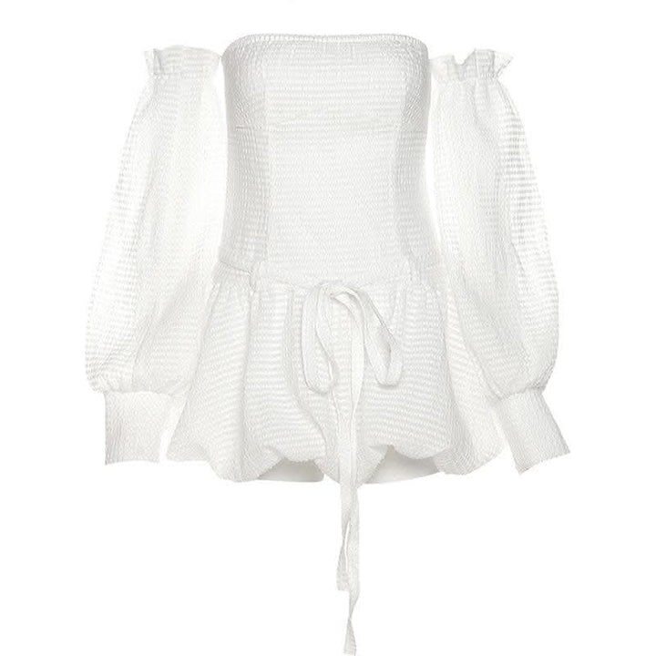 Backless self tie ruched textured gloves solid tube mini dress-final-sale  | Festival Outfits Women