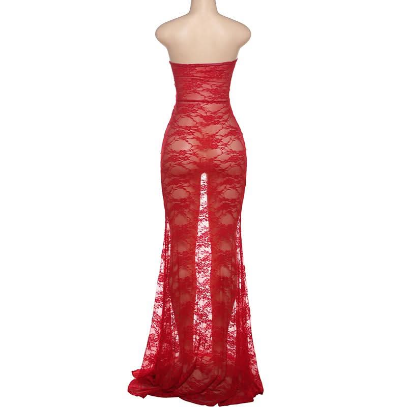 Sweetheart neck hollow out lace cut out maxi dress  | Festival Outfits Women