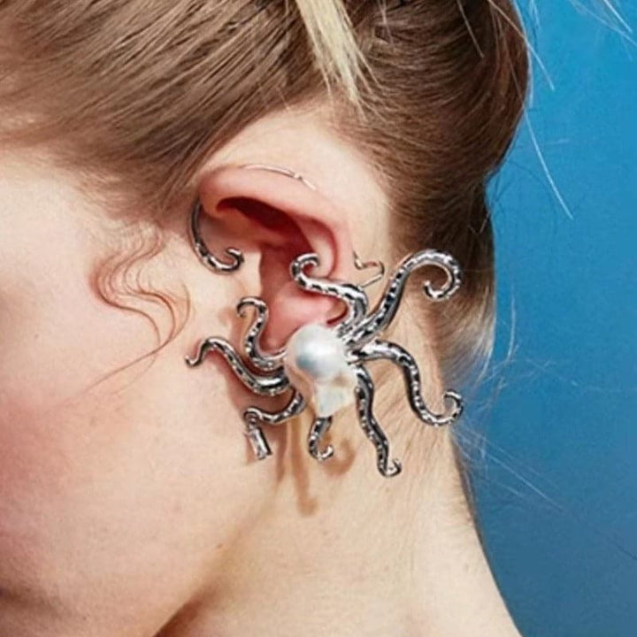 Faux pearl octopus adjustable earrings  | Festival Outfits Women