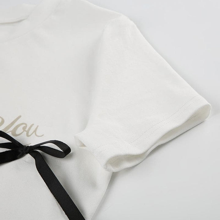 Takardar wasiƙa mai gajeren hannu mai siffar bowknot | Kayan Biki na Mata