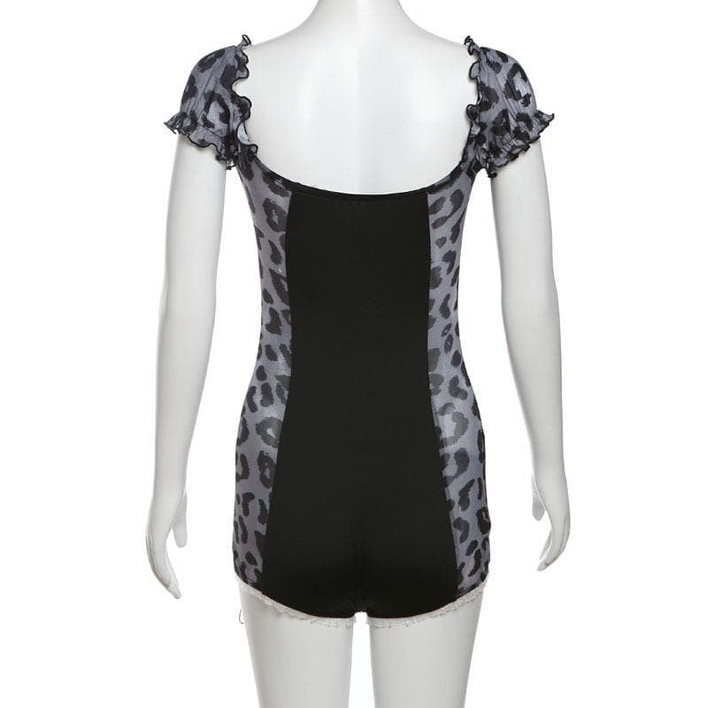 Rigar gajeriyar riga mai laushi da aka buga da damisa | Kayan Biki na Mata