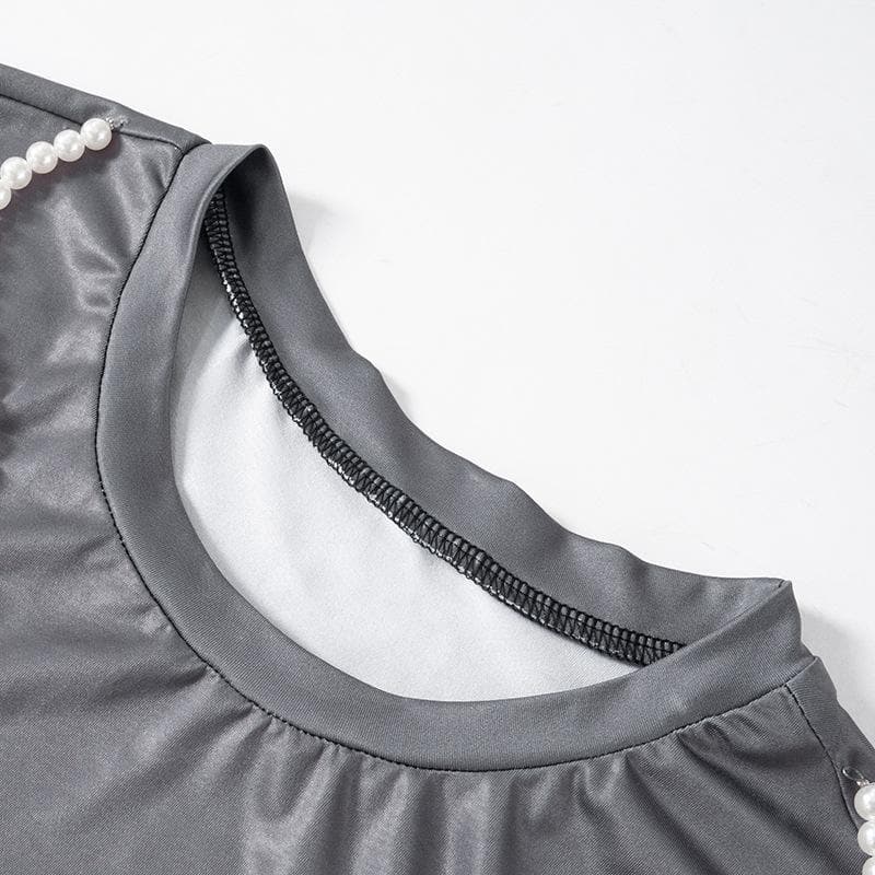 Short sleeve body print high slit maxi dress  | Festival Outfits Women