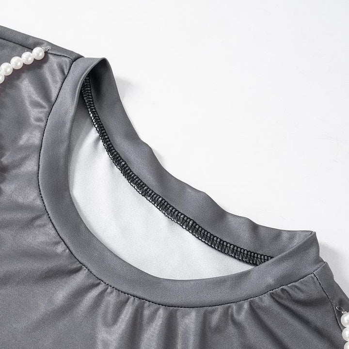 Short sleeve body print high slit maxi dress  | Festival Outfits Women