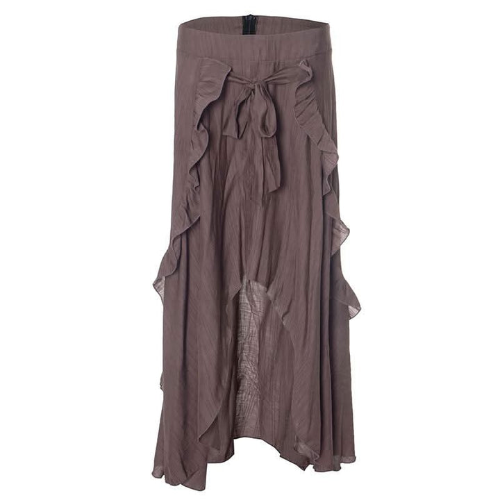 Ruffle knotted zip-up maxi skirt  | Festival Outfits Women