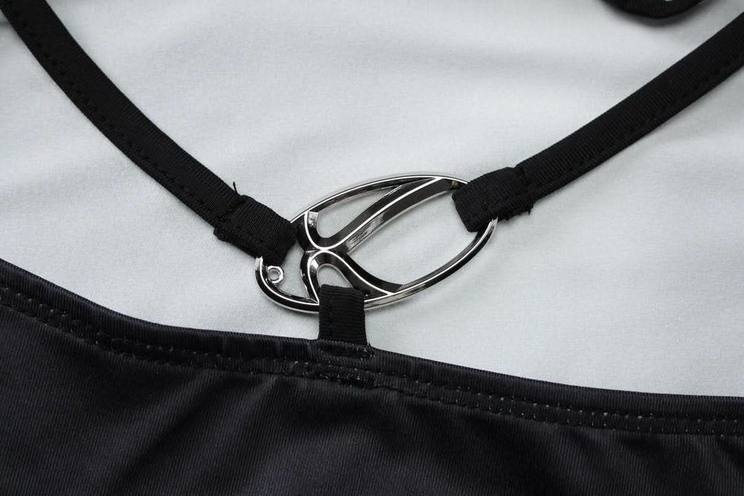 Halter self tie u neck body print o ring maxi dress  | Festival Outfits Women