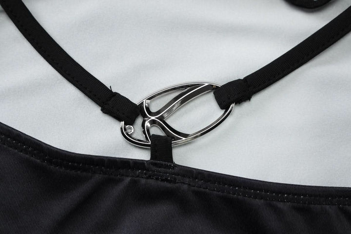 Halter self tie u neck body print o ring maxi dress  | Festival Outfits Women