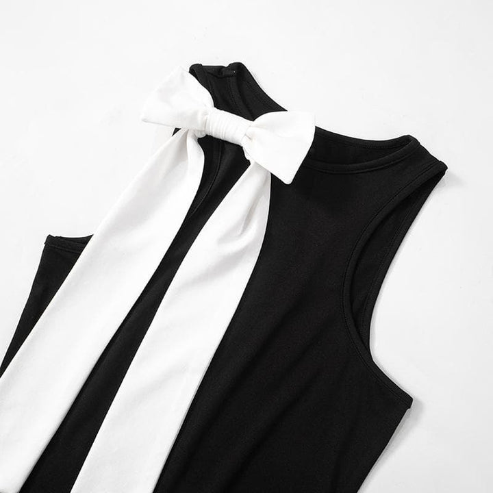 Crew neck bowknot applique tank top  | Festival Outfits Women