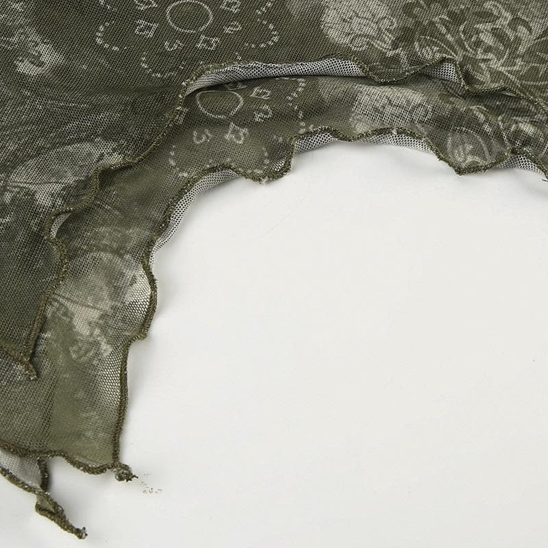 Ruffle mai kauri da aka buga da raga mai kauri | Kayan Biki na Mata