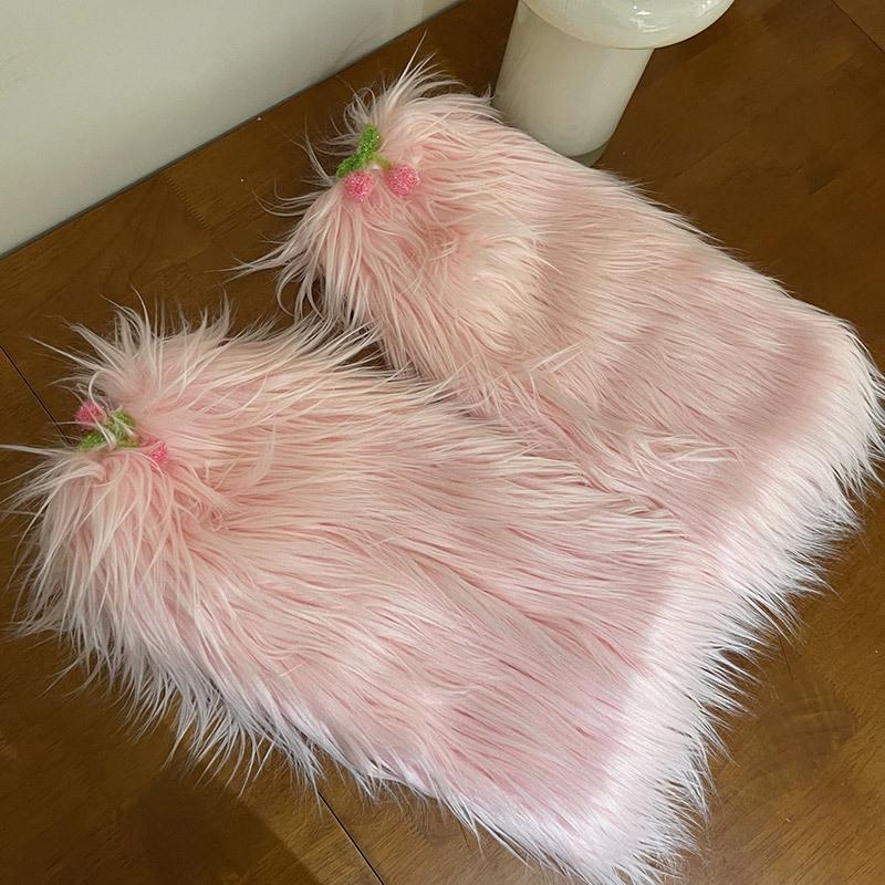 Furry cherry decor leg warmer  | Festival Outfits Women