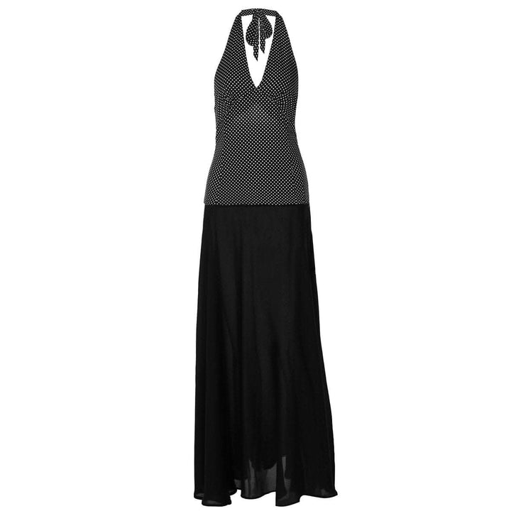 Halter polka dot print backless maxi dress-final-sale  | Festival Outfits Women