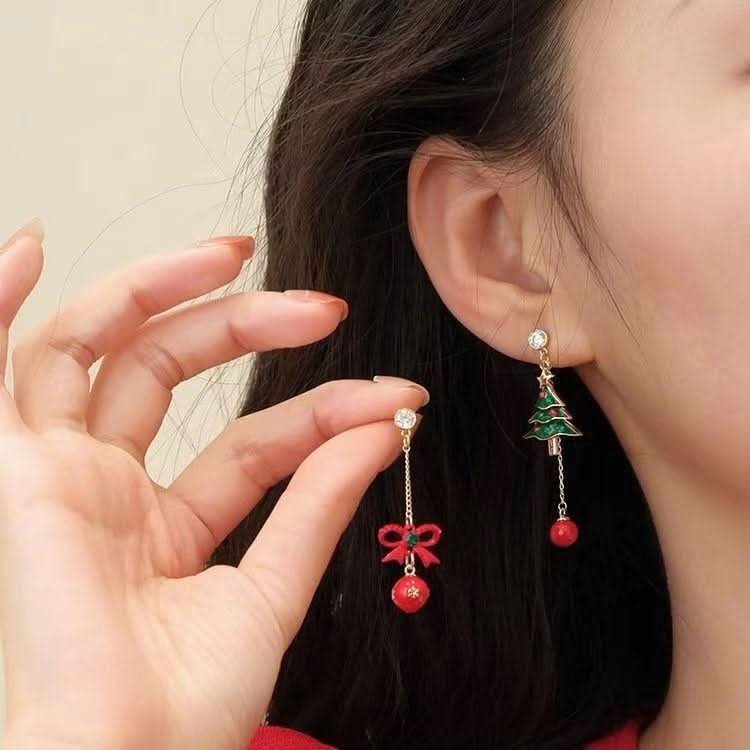 Faux pearl pendant christmas tree decor drop earrings  | Festival Outfits Women