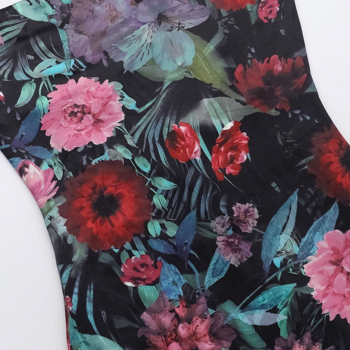 Cowl neck flower print contrast backless cami maxi dress-final-sale  | Festival Outfits Women