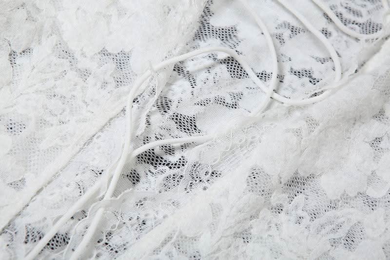 Long sleeve lace cross front slit maxi dress  | Festival Outfits Women