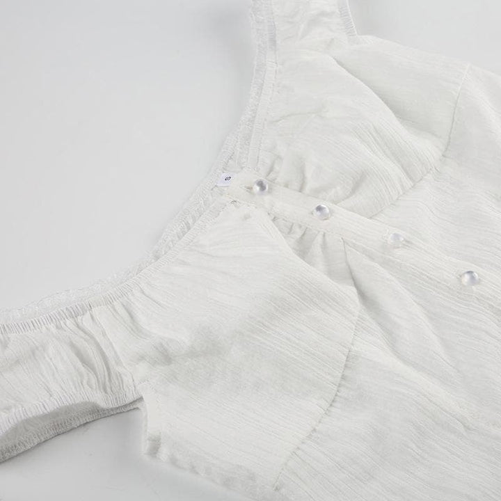 Rigar da aka yi da maɓalli mai lanƙwasa a kafada | Kayan Biki na Mata