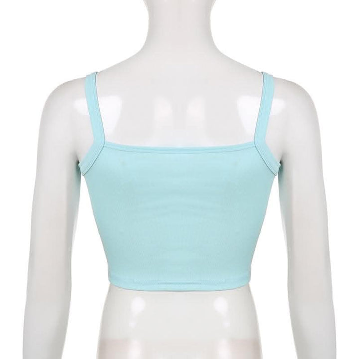 Star pattern square neck contrast cami crop top-final-sale  | Festival Outfits Women