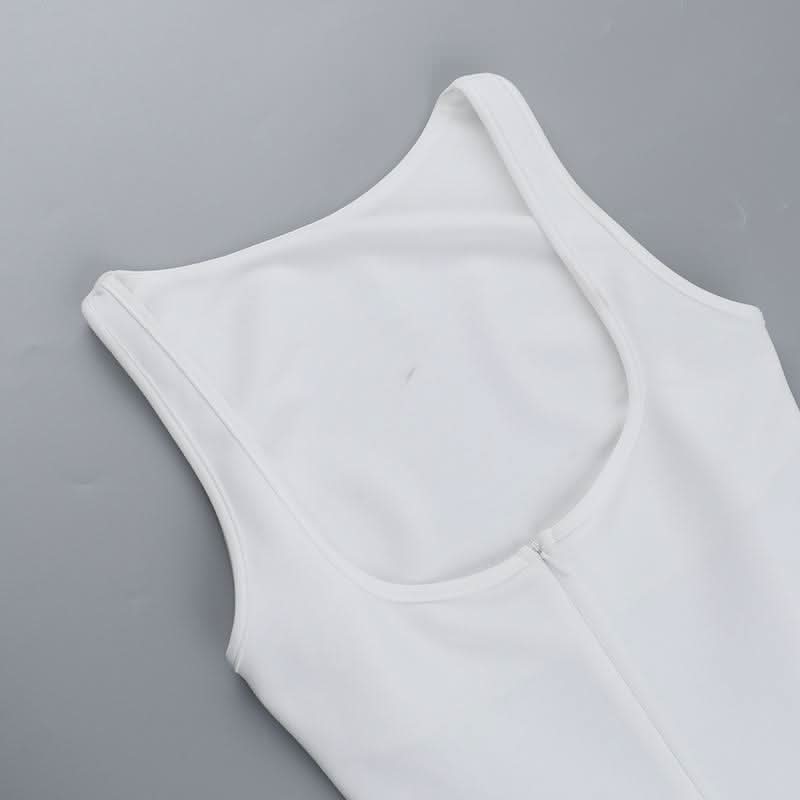 Zip-up ruched solid backless mini dress  | Festival Outfits Women