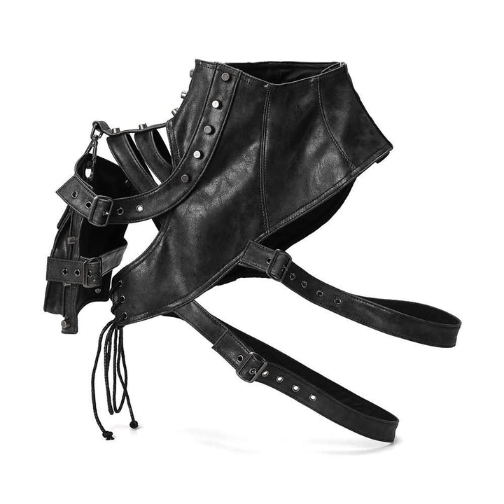 High neck buckle hollow out pocket cut out top  | Festival Outfits Women