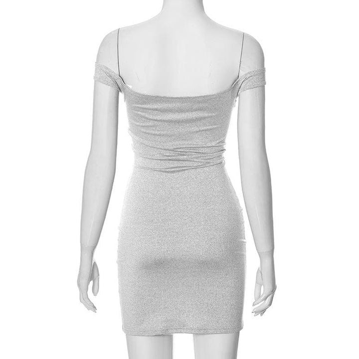 Off shoulder solid backless mini dress  | Festival Outfits Women-final-sale