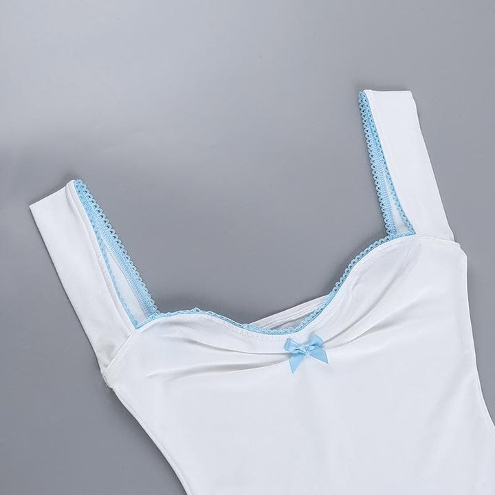 Ruched bowknot lace hem cami top | Kayan Biki na Mata