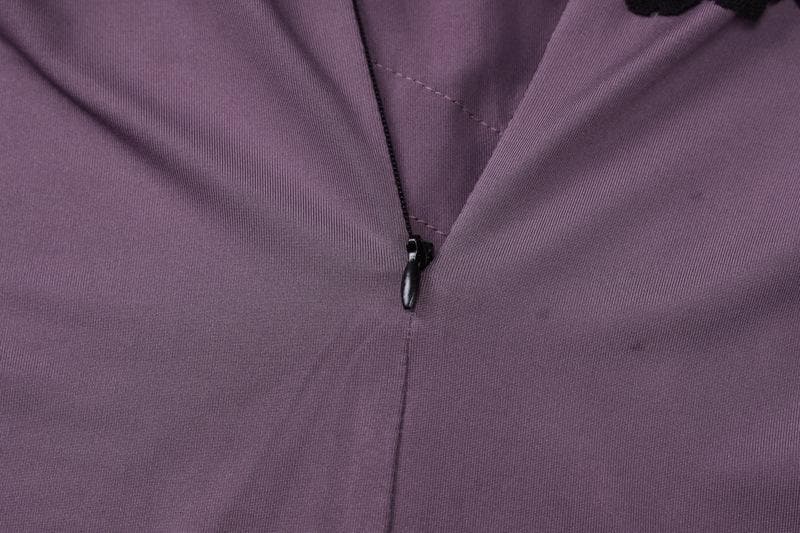 Riga mai kama da na Lace hem patchwork v neck zip-up cami mini | Kayan Biki na Mata