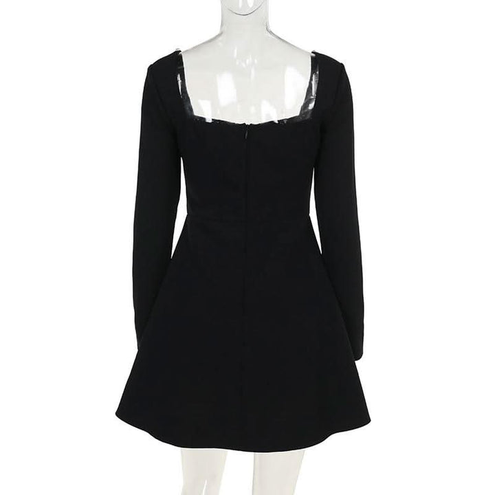 Square neck long sleeve beaded mini dress  | Festival Outfits Women