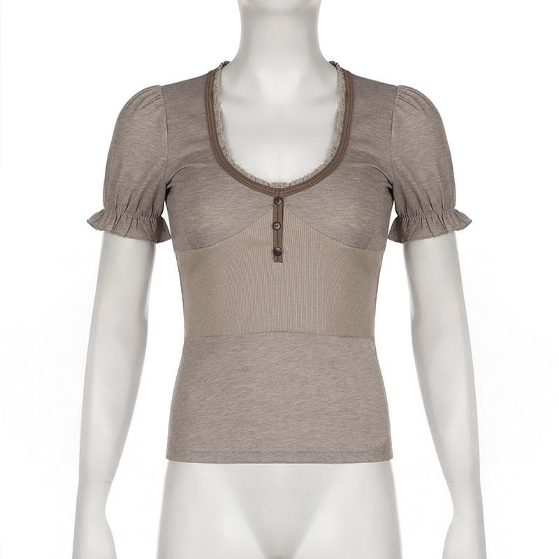 Rigunan gajeriyar riga mai maɓalli mai ɗaure da ribbed | Kayan Biki na Mata