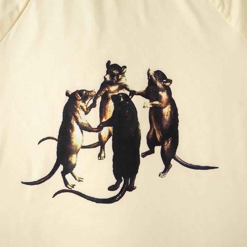 Short sleeve crew neck mice print top  | Festival Outfits Women-final-sale