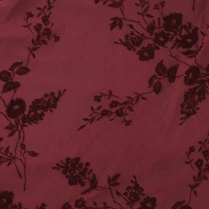 Flared sleeve off shoulder flower pattern top  | Festival Outfits Women