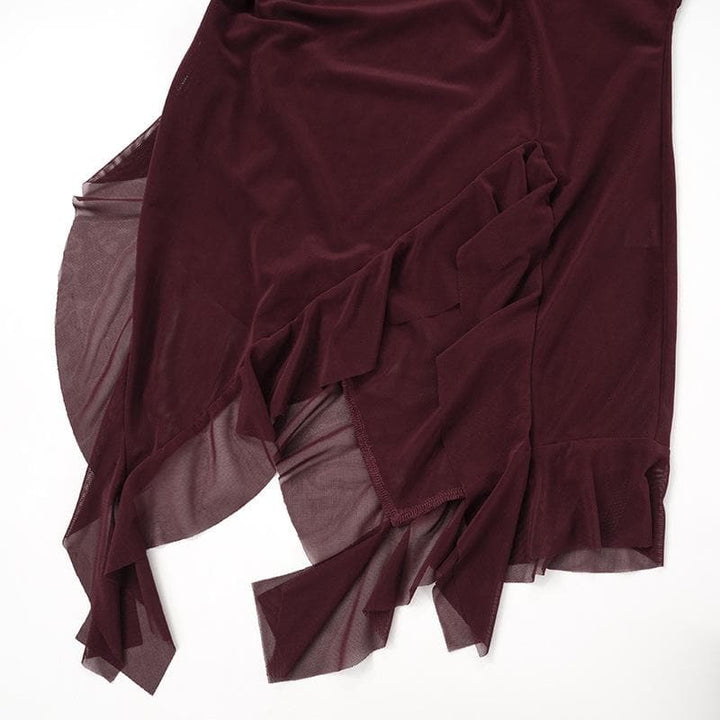 Sheer mesh ruffle ruched tube mini dress-final-sale