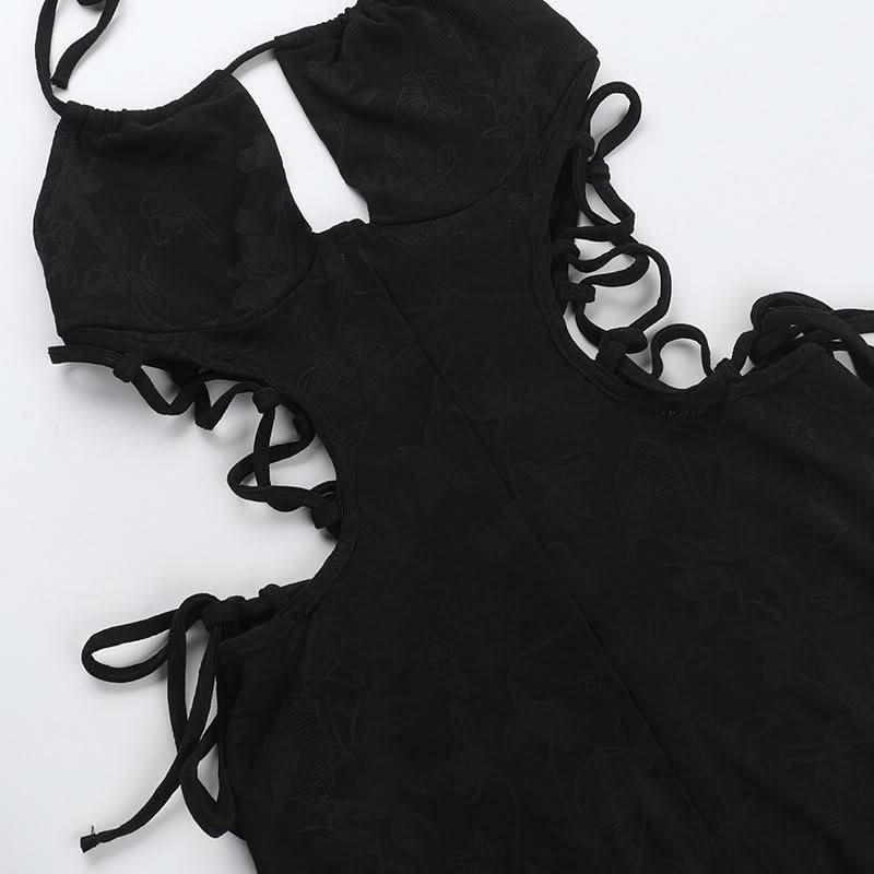 Halter hollow out self tie jumpsuit  | Festival Outfits Women