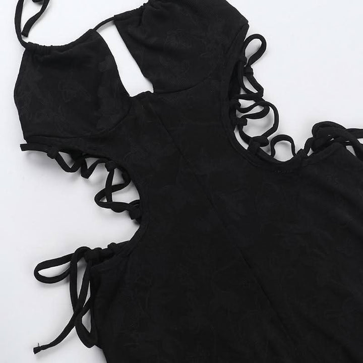 Halter hollow out self tie jumpsuit  | Festival Outfits Women