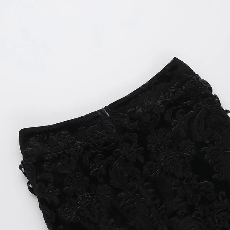 Lace hem lace up zip-up maxi skirt  | Festival Outfits Women