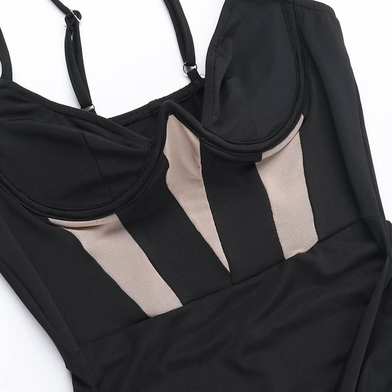 Ruched mesh backless cami mini dress  | Festival Outfits Women