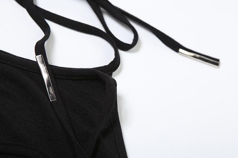 Halter backless solid ruched top  | Festival Outfits Women-final-sale