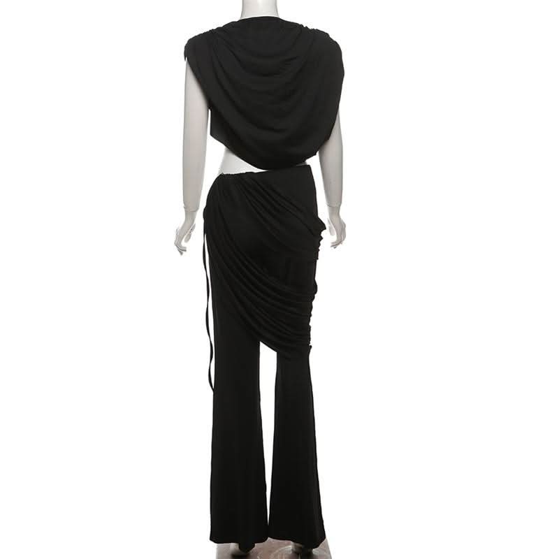 Cap sleeve ruched solid pant set  | Festival Outfits Women